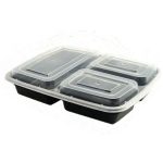 three compartment containers