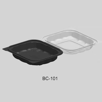 Asporto Microwavable To-Go Container - BPA Free PP Rectangular Take Out Food Container with Clear Plastic Lid - Catering & Takeout - 24 oz - Black